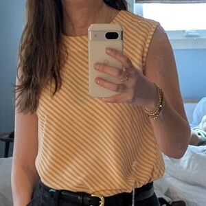 Anne Klein Yellow Striped Blouse